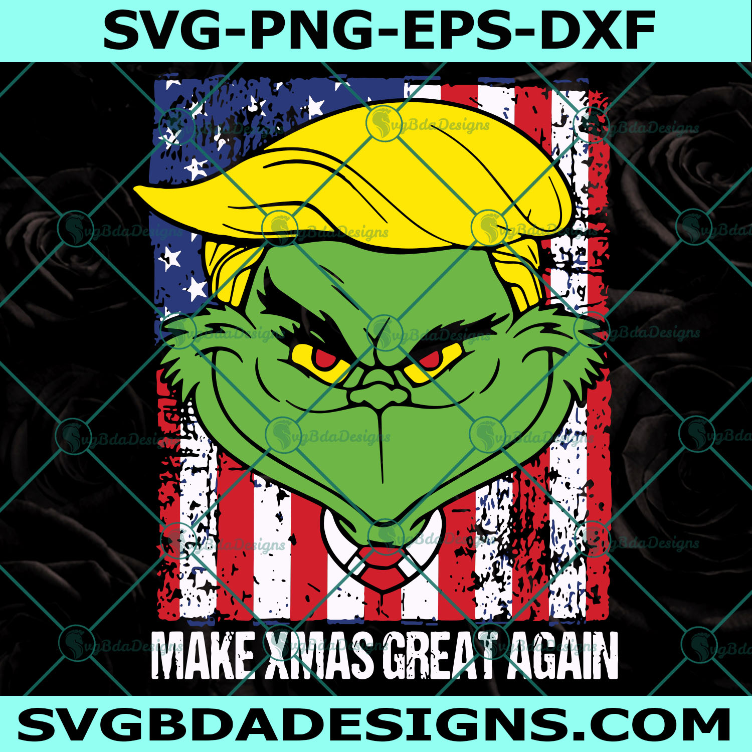 Make Xmas Great Again Svg, Republican Svg, Donald Trump Svg, The Grinch Svg, Grinch Face Svg, Christmas Svg, Cricut, Digital Download