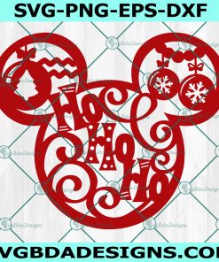 Mouse Head Ho Ho Ho  svg, Mickey Mouse Svg, Christmas 2021 Svg