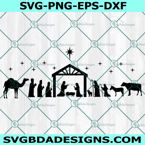 Nativity SVG, Nativity scene svg, Christmas SVG, Holiday Decoration svg, Cricut, Digital Download