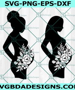 Pregnant Woman Flowers SVG, Pregnancy svg, Fertility svg