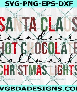 Santa Claus Reindeer Hallmark Hot Chocolate Christmas Lights Svg