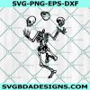 Skeleton Juggling Skulls SVG, SKull Juggler SVG, Juggle SVG, Cricut, Digital Download