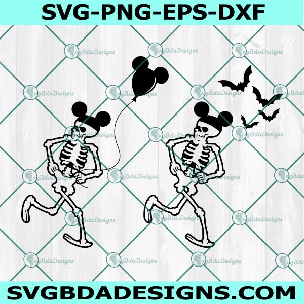 Skeleton dance with Mickey Mouse Ear Svg, Dancing Skeleton SVG, Mickey Mouse Halloween Svg, Mickey Mouse Skeleton Svg, Cricut, Digital Download