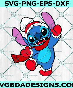 Stitch Christmas Svg, Christmas Cartoon character Svg