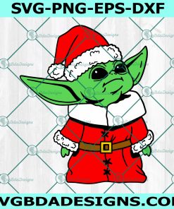 Alien Santa Baby Yoda Svg, Baby yoda Svg, Yoda Christmas Svg