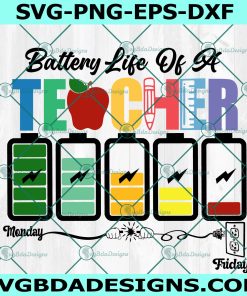 Battery Life of a Teacher svg, classroom svg, teacher svg, School Svg
