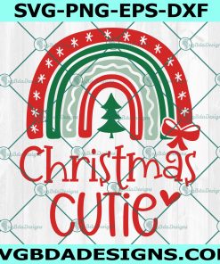 Christmas Rainbow SVG ,Christmas Cutie Kid Svg, Christmas svg