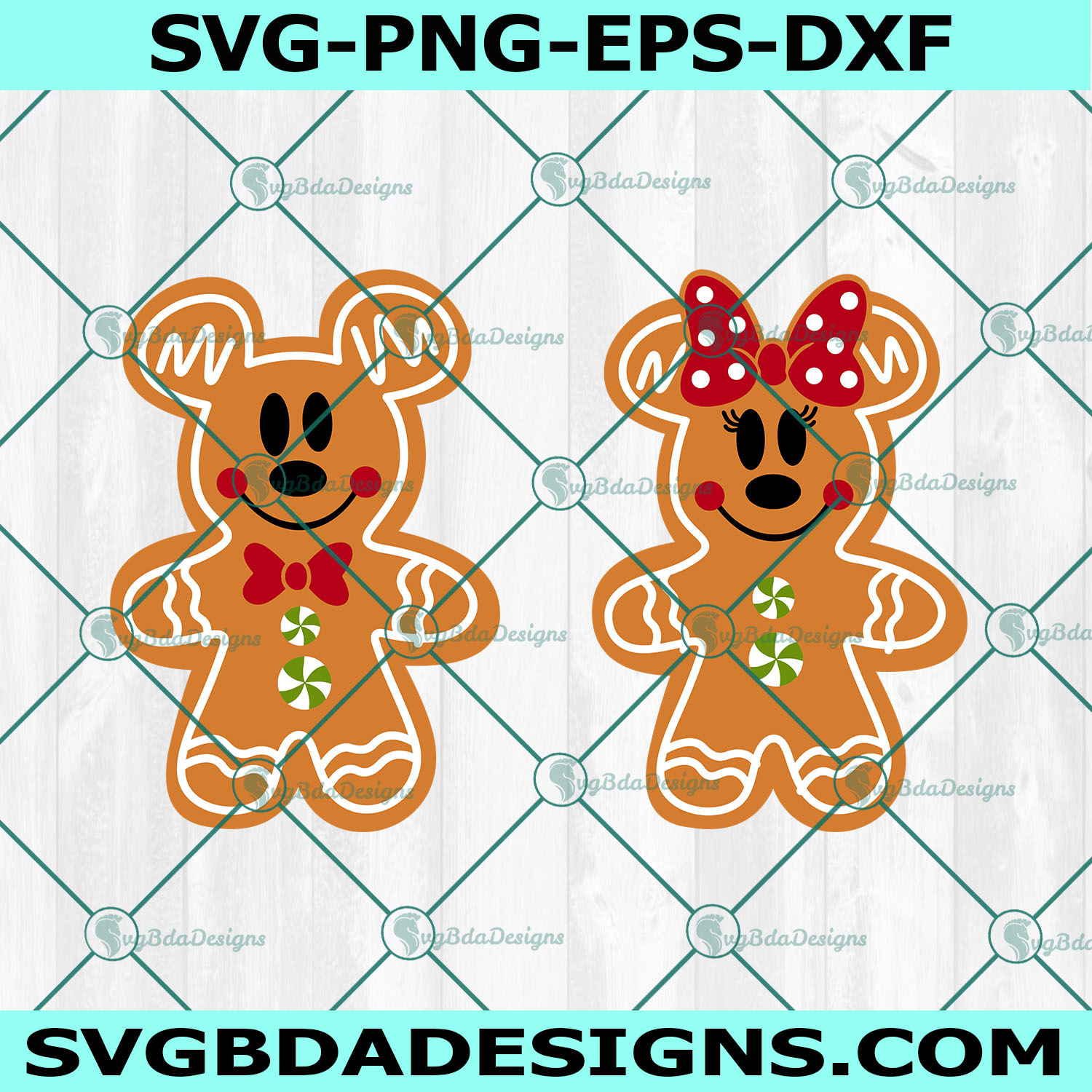 Christmas Gingerbread Cookie Svg, Christmas Svg, Disney Mickey Svg, Disney Minnie Svg,Cricut, Digital Download
