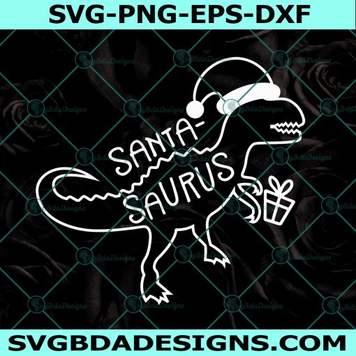 Christmas T-Rex Svg, Santa Svg, Santa Dinosaur Svg, Boy Christmas Svg, Santa Hat Svg, Cricut, Digital Download