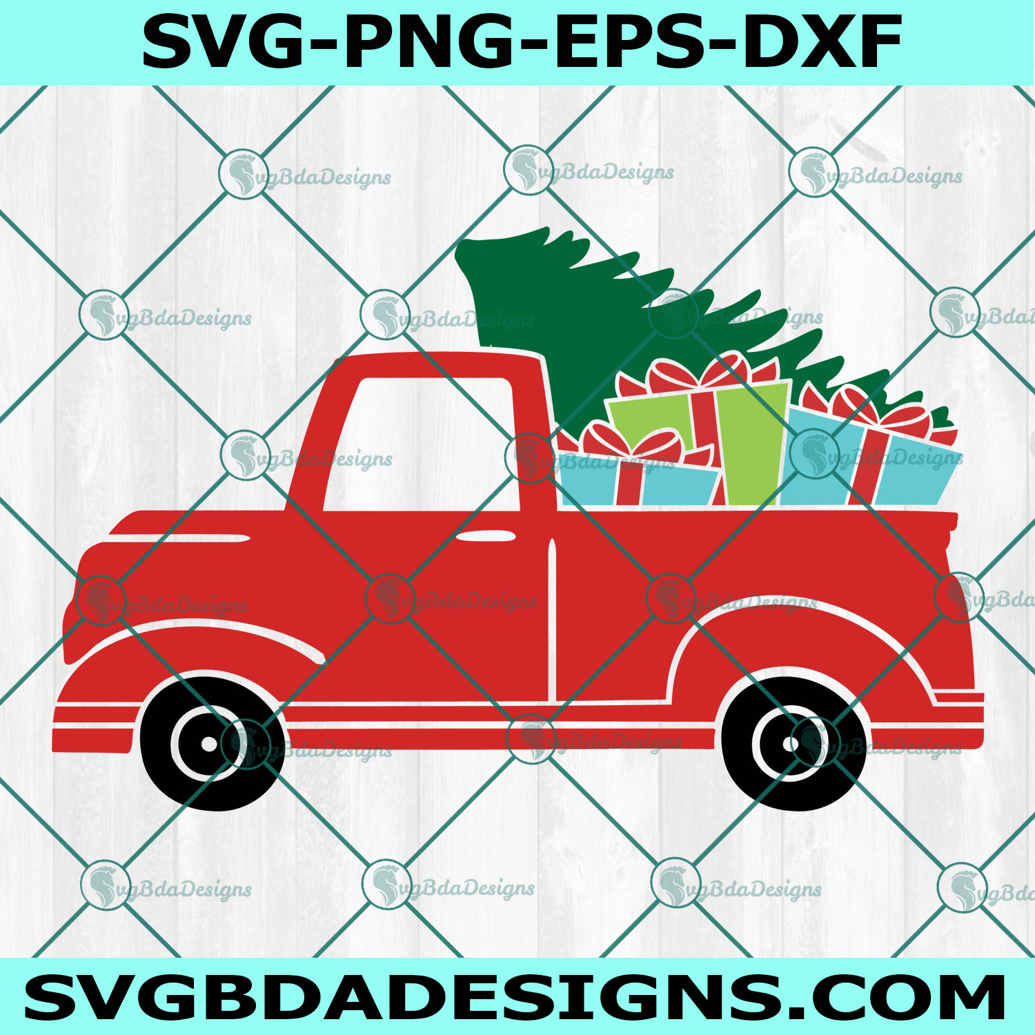 Red Christmas Truck SVG, Christmas Red Truck Svg, Christmas svg, Digital Download