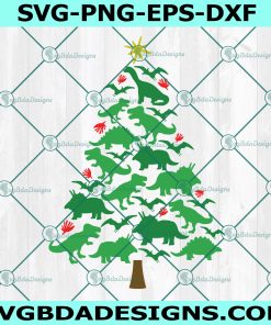 Dinosaur Christmas Tree SVG, Dinosaur Lover Christmas SVG