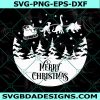 Dinosaur Merry Christmas SVG, Santa Sleigh SVG, Dinosaur SVG, Kids Christmas Scene Svg, Christmas Svg, Cricut, Digital Download