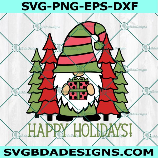 Gnome Happy Holiday Svg, Kids Christmas SVG, Christmas svg, Digital Download