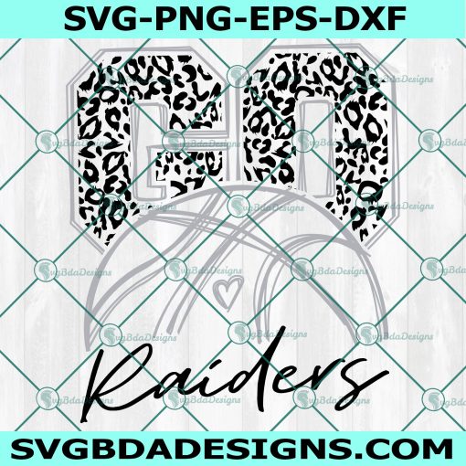 Go Raiders Leopard svg, Football SVG, Raiders svg, cheerleader Svg, Love Raiders svg, Heart svg, Digital Download