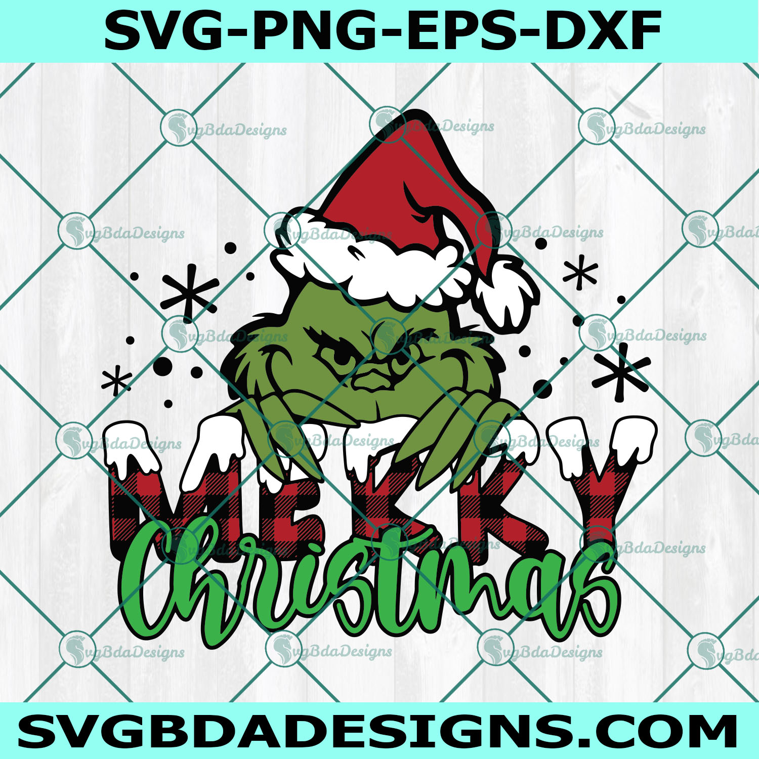 Grinch Fingers Christmas SVG, Grinch Svg, Grinch Merry Christmas Svg, Buffalo Plaid Pattern SVG, Cricut, Digital Download