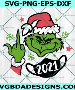 Grinch Giving the Finger Svg, Merry Fucking Christmas SVg