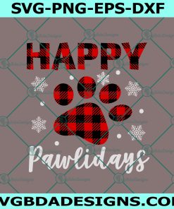Happy Pawlidays Svg, Dog Christmas Svg, Cute Puppy Svg