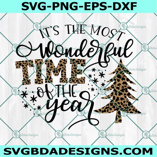 Its the most wonderful time of the year Svg,  Leopard Plaid Svg, Christmas Svg, Cricut, Digital Download