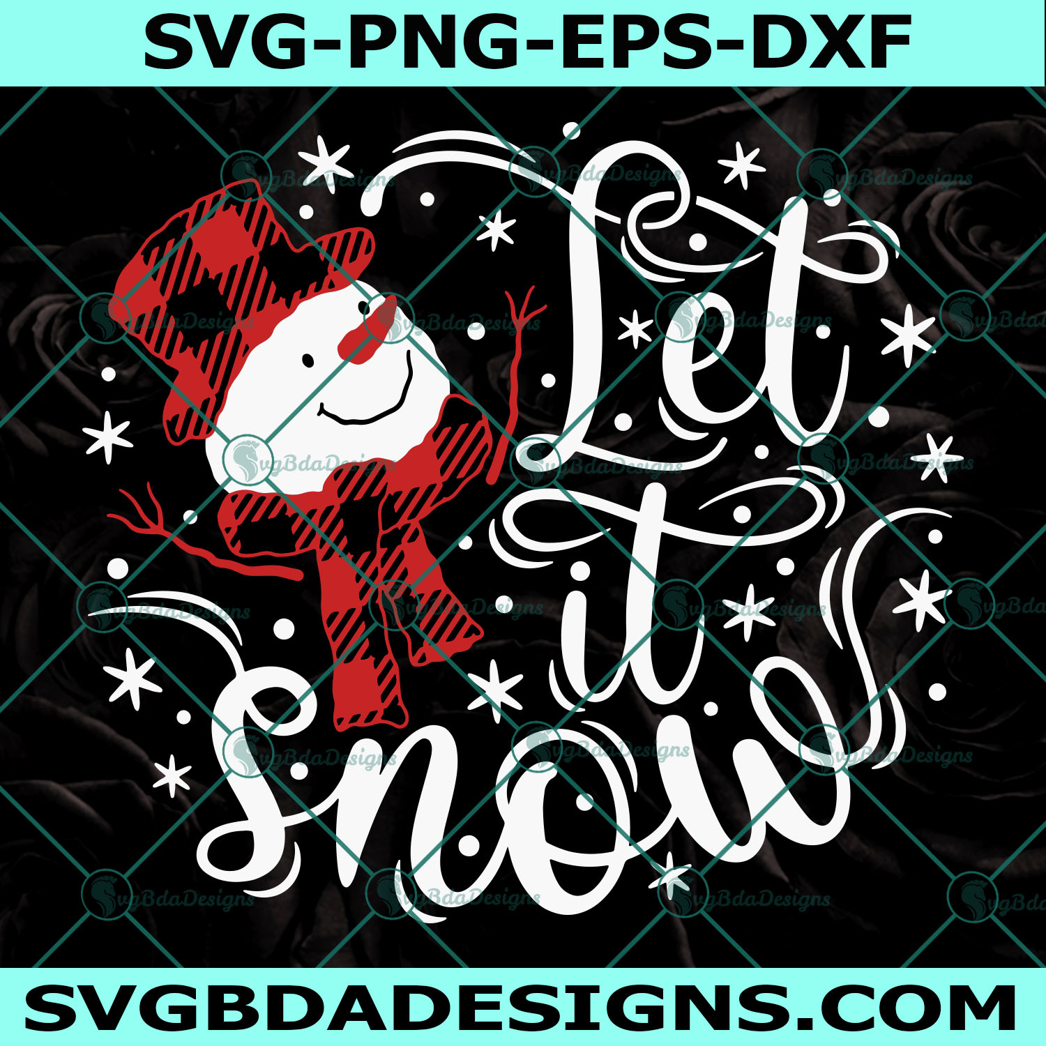 Let it Snow Svg, Snowman Svg, Buffalo Plaid Svg, Merry Christmas Svg, Christmas Quote Svg, Cricut, Digital Download