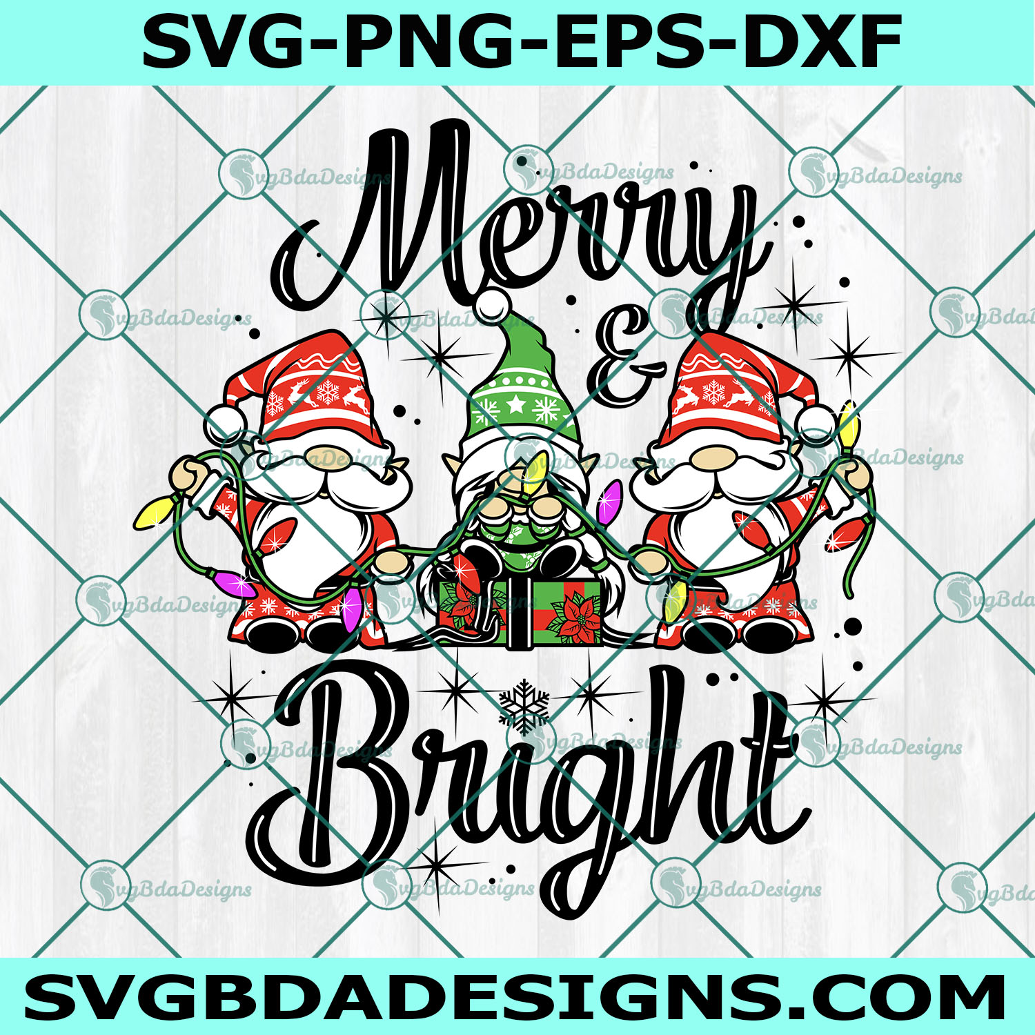 Merry and Bright Christmas svg, Christmas Gnomes svg, Christmas svg, Cricut, Digital Download