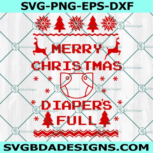 Merry Christmas Diapers Full SVG, Baby Christmas SVG, National Lampoons Christmas Vacation Svg, Cousin Eddie Svg, Digital Download