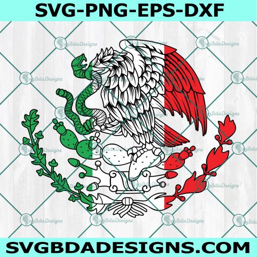 Mexico Coat of Arms Svg, Eagle Svg, Mexico Flag Svg, Mexican Seal, Digital Download