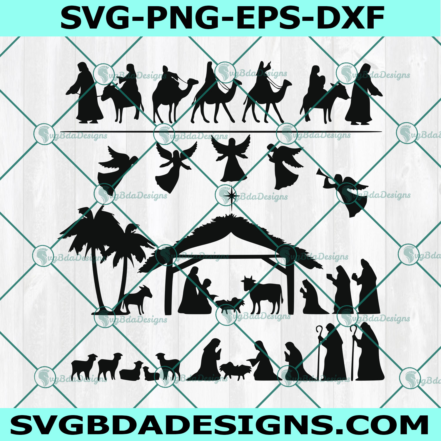Nativity SVG, Nativity Scene SVG, Manger Scene SVG, Religious Christian Svg, Jesus Svg, Christmas, Digital Download