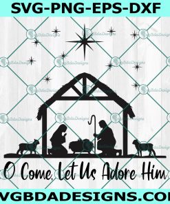 Christ the Savior is Born Christmas Svg, Nativity Scene SVG