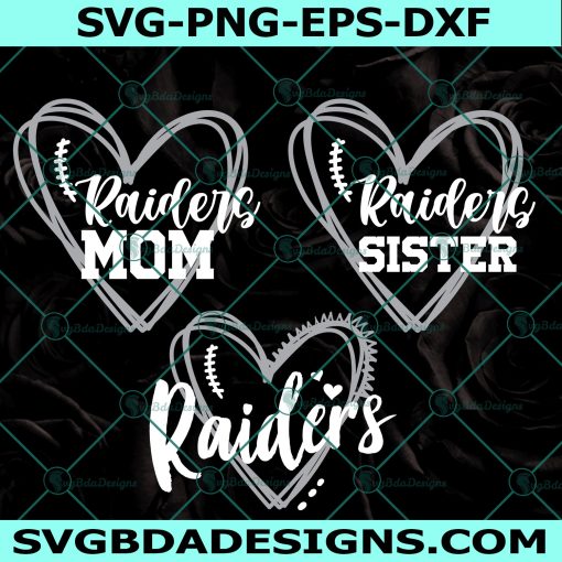 Raiders svg, Raiders Mom svg, Raiders Sister Svg,  cheerleader Svg, Love Raiders svg, Raiders Heart svg, School Mascot svg, Digital Download