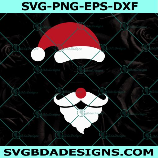 Santa Face Beard Svg, Santa Beard Svg, Believe Svg, Kids Christmas Svg,Santa Hat Svg, Boy Christmas Svg, Cricut, Digital Download