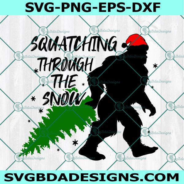 Squatching Through the Snow, Sasquatch svg, Yeti svg, BigFoot svg, Big foot Svg, Christmas Svg, Cricut, Digital Download