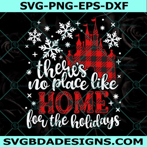 There's no place like Home for the holidays Svg, Disney Plaid Svg, Disney Christmas Svg, Christmas Svg, Cricut, Digital Download