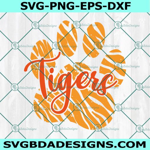 Tigers paw svg, tiger team svg, tiger paw, football svg, distressed Svg, football Svg, Digital Download