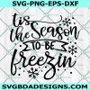 Tis The Season to be Freezin Svg, Christmas Svg, Winter Svg, Funny Winter Svg, Snowflakes Svg,Cricut, Digital Download