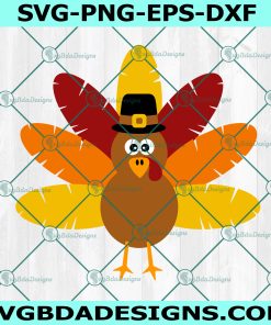 Turkey Pilgrim Hat svg,Turkey Thanksgiving SVG, thanksgiving svg