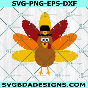 Turkey Pilgrim Hat svg,Turkey Thanksgiving SVG, Thanksgiving turkey svg, thanksgiving svg, turkey Svg, Digital Download