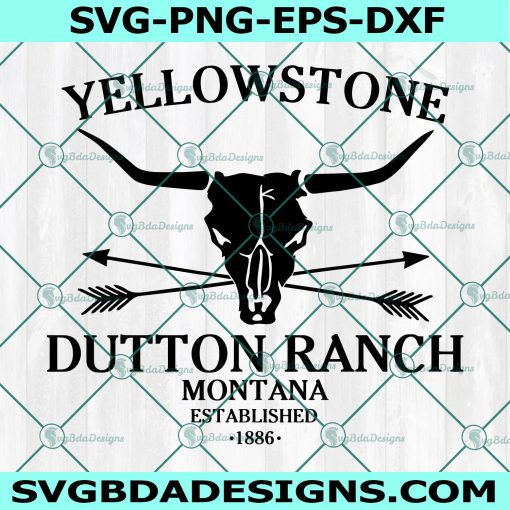 Yellowstone Skull Bull Arrows Dutton Ranch Svg, Yellowstone Svg, Yellowstone Skull Svg, Cricut, Digital Download