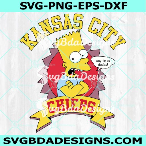 Bart Simpson Kansas City Chief SVG, Kansas City Chief Svg, The Simpsons American Football  Svg, Digital Download