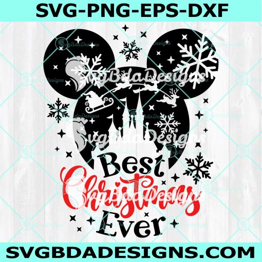 Best Christmas Ever SVG, Santa Reindeers SVG, Christmas Trip Svg, Magic Castle Svg, Snowflake Svg, Mouse Ears Svg, Digital Download