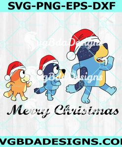 Bluey Christmas Svg, Bluey Santa Clause Hat Svg, Bluey Svg
