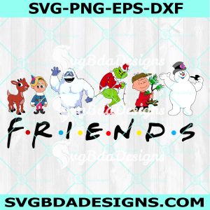 Christmas Friends  Svg, Christmas Cartoon Svg, Characters Chibi Merry Xmas SVG, Merry Christmas SVG, Digital Download