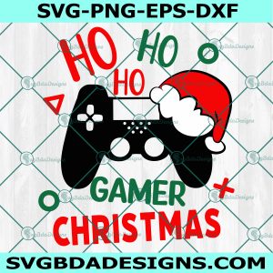 Christmas Gaming Svg, Gamer Christmas Svg, Ho Ho Ho Svg, Christmas Svg