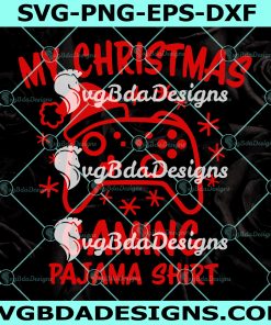 Christmas Gaming Pajama Shirt Svg, Gamer Present Svg, Holiday Pajama Svg