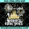 Disney New Year Svg, Happy New Year Svg, Disney Holidays Svg, Mickey Fireworks Castle Svg, Disney Trip Svg, Digital Download
