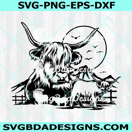 Highland Cow SVG, Cute Highland Cows svg, Cow svg, Highland Heifer svg, Highland Cattle svg, Digital Download