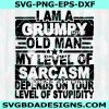 I am A Grumpy Old Man My Level Of Sarcasm Depends On Your Level Of Stupidity Svg, i never dreamed, grumpy grandpa, 50 years oldSvg, Digital Download