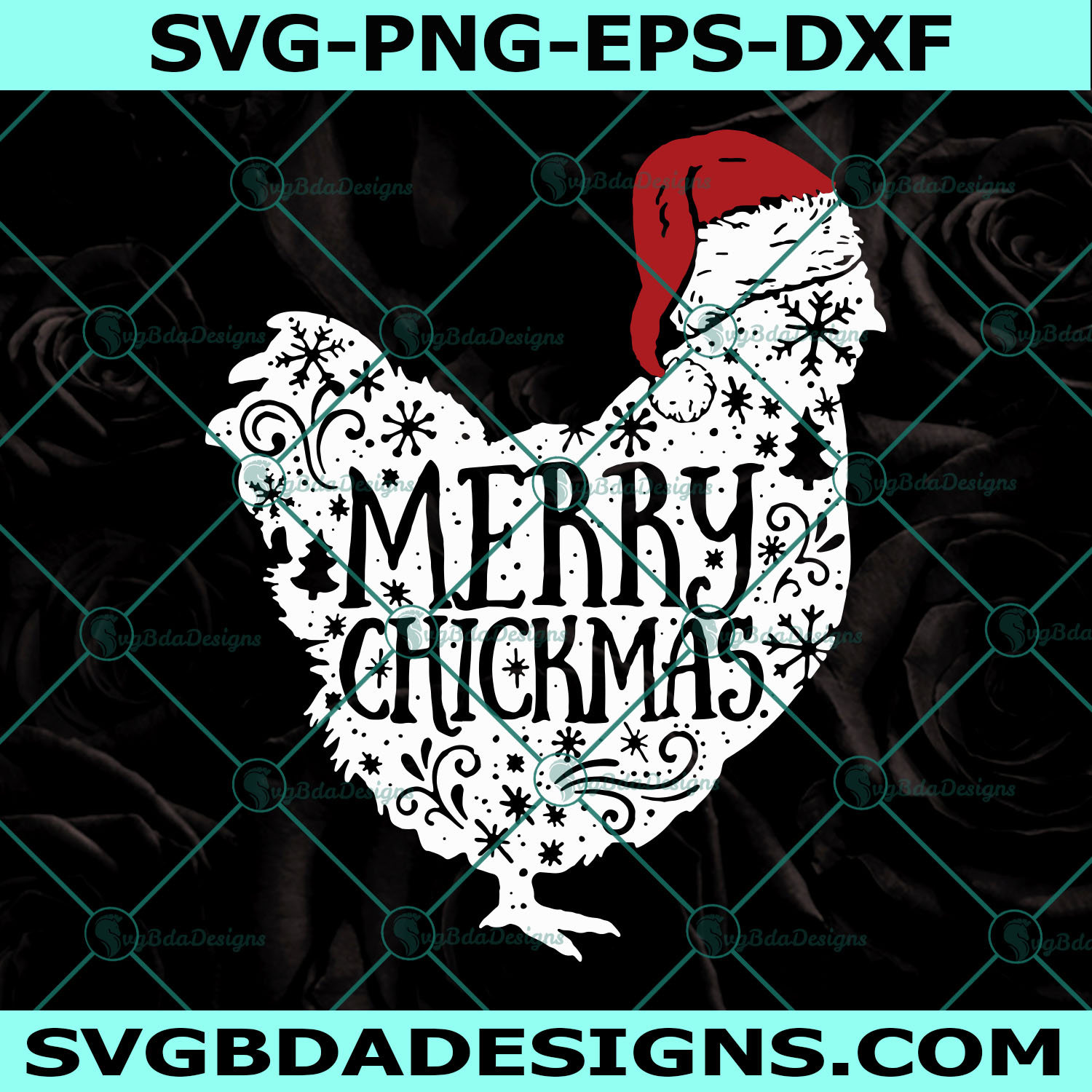 Merry Chickmas SVG, Christmas SVG, Chicken SVG, Santa Hat Svg, merry christmas svg, Digital Download