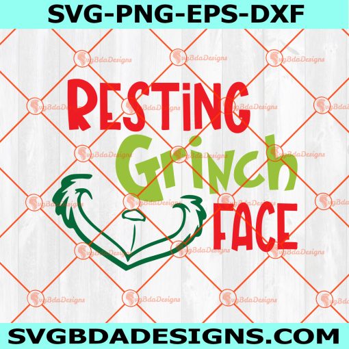 Resting Grinch Face Svg, Christmas Dr Seuss SVG, Grinch Face Svg The Grinch Svg, Digital Download