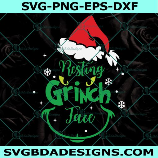 Resting Grinch Face Svg, Grinch Svg, Christmas 2021 Svg, Grinch Christmas Svg, Christmas Holiday Svg, Ornament Christmas Svg, Digital Download
