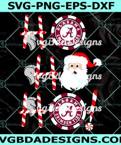 Santa Claus Ho Ho Ho Alabama Crimson Tide Svg, Football Xmas SVG